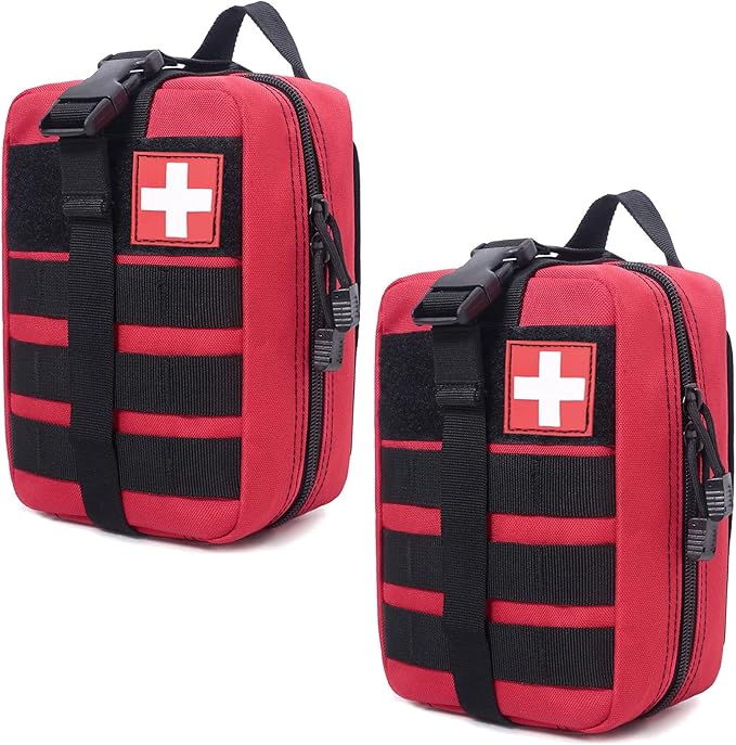 2PCS Tactical EDC Molle Medical Pouch Utility EMT First Aid Kit Survival Bag Waist Pack Hunting Bags（Only Bag）