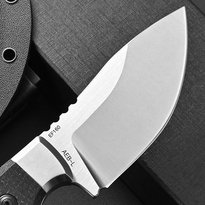Eafengrow EF160 Fixed Blade Knife AEB-L Steel Blade Micarta &ampSteel Head Handle Full Tang Compact EDC Fix Knifes for Camping Survival
