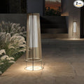Grand patio 2-Pack Outdoor Floor Solar Light Wicker Solar Patio Lamp Waterproof Outside Deck Lamp for Porch Yard Garden Lawn Decorations - Light Brown Gordes 2 PCS