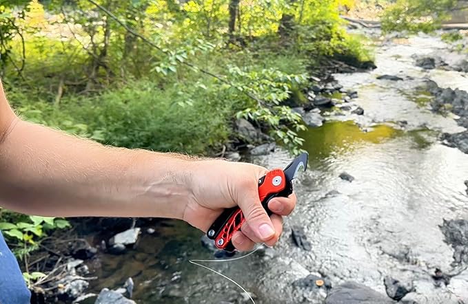 Utility Tool by Bear Grylls Multitool Pocket Knife For Camping Hiking EDC and Survival with Bottle &amp Can Opener Pliers Screwdriver Sheath - Black Oxide Finish Medium