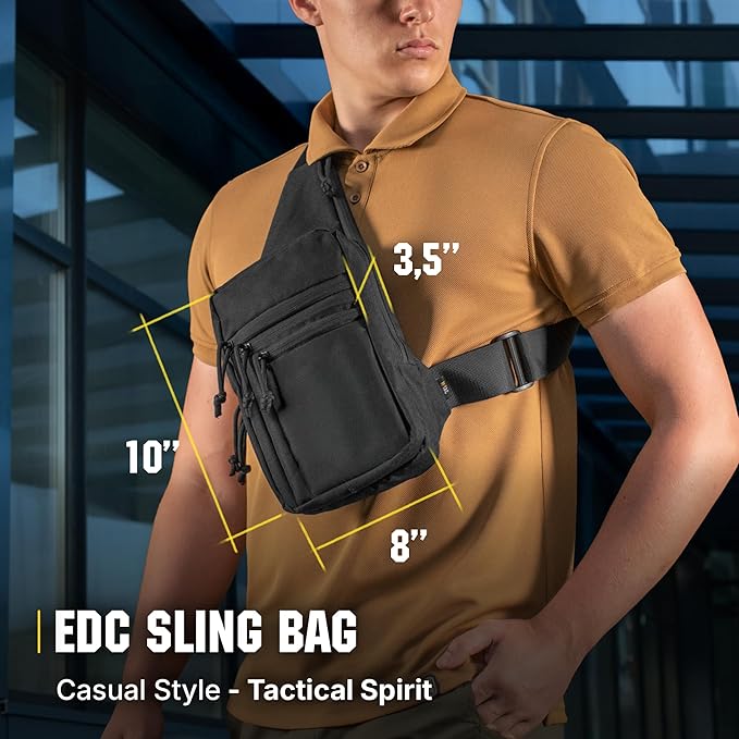 M-Tac CCW Sling Bag for Men &amp Women - EDC Shoulder Bag Tactical - Crossbody Concealed Carry Bag - Mens Chest Pack
