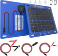 OYMSAE 12V 7.5W Solar Trickle Charger &amp Maintainer - Waterproof Battery Charger with Smart Controller for Car Boat RV Truck Marine - Includes Cigarette Plug &amp Alligator Clips