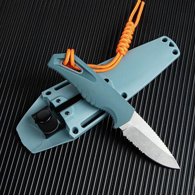 Fixed Blade Knife with Kydex Sheath and D2 Steel Blade - Outdoor Knife for Camping Hiking EDC &amp Everyday Tasks - Ideal Gift