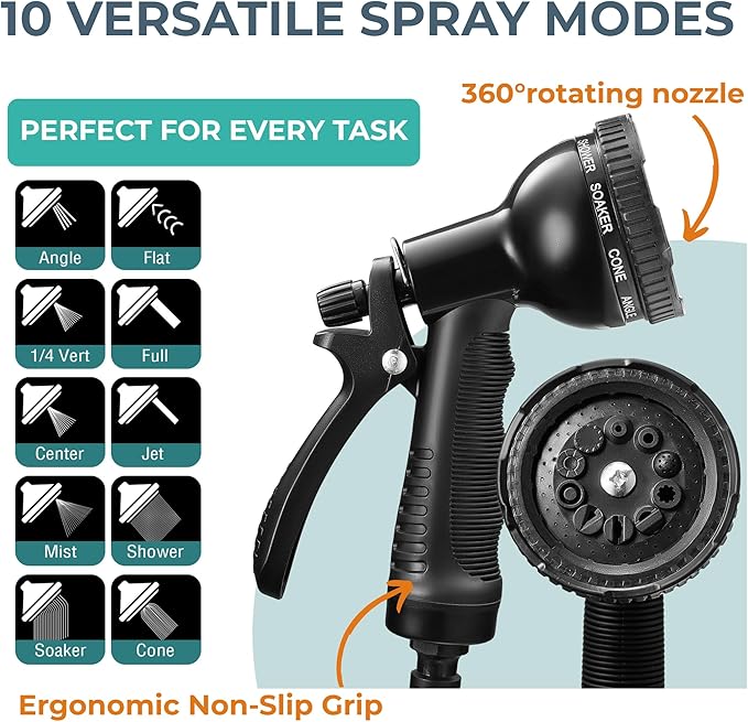Pressurized Camping Shower (8L/2.1 Gal) – Portable Beach Shower for Surfing Camping &amp Van Life – Outdoor Rinse Kit with Hand Pump &amp 10 Spray Modes – Portable Water Sprayer Pets &amp Gear | A