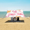 ALAZA Cute Axolotl Salamander Shell Beach Tent Sun Shelter UPF50+ Protection Beach Shade Canopy w/ 4 Sandbags for Outdoor Camping Fishing Backyard Fun Picnic 10x9 ft