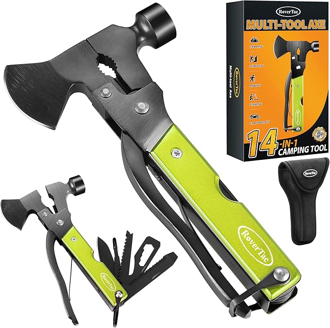 Christmas Gifts for Men Dad RoverTac Multitool Axe for Mens Gifts Gifts for Dad Husband Dad Boyfriend Christmas Gifts Mens Stocking Stuffers-14 in 1 Multi Tool Axe Hatchet