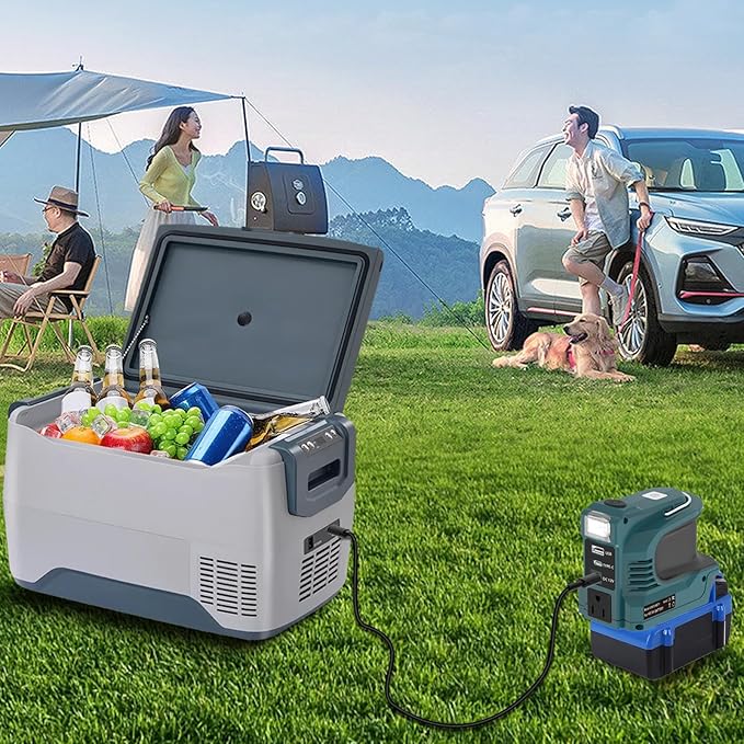 220W Power Inverter for Kobalt 24V DC 24V to AC 110-120V Inverter 20V Battery Powered Portable Power Source Supply Charger Adapter with USB&ampType-C&ampAC Outlet&ampLED Light(No Battery)