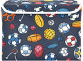 Sports Balls Lidded Storage Bins with Handles - 16.5x12.6x11.8 Foldable Organizing Box Oxford Fabric &amp Honeycomb Board Dust-Proof Flip Lid for Closet/Office