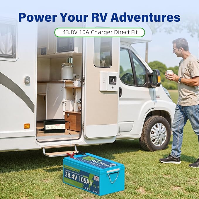 43.8V 10A AC-DC Battery Charger Dedicated Best Solution for 36V Lithium Iron Phosphate LiFePO4 Battery Recharging Support Charging Solar Off-Grid Golf Cart
