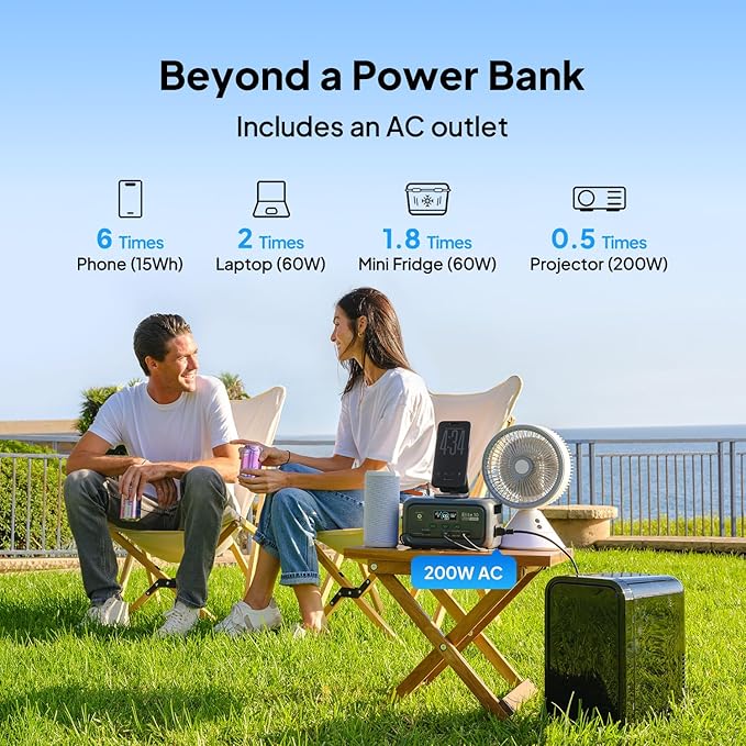BLUETTI Elite 10 Mini Portable Power Station 128Wh LiFePO4 Battery with 200W AC Outlet Flight-Approved Power Bank for Travel Fast Recharge Solar Generator for Camping &amp Outage Emergency Backup