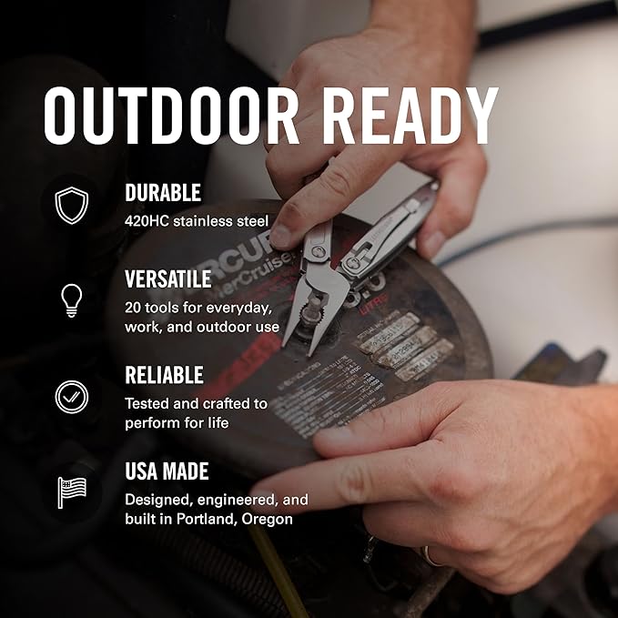 LEATHERMAN Sidekick Pocket Size Multitool with Spring-Action Pliers and Saw Stainless Steel