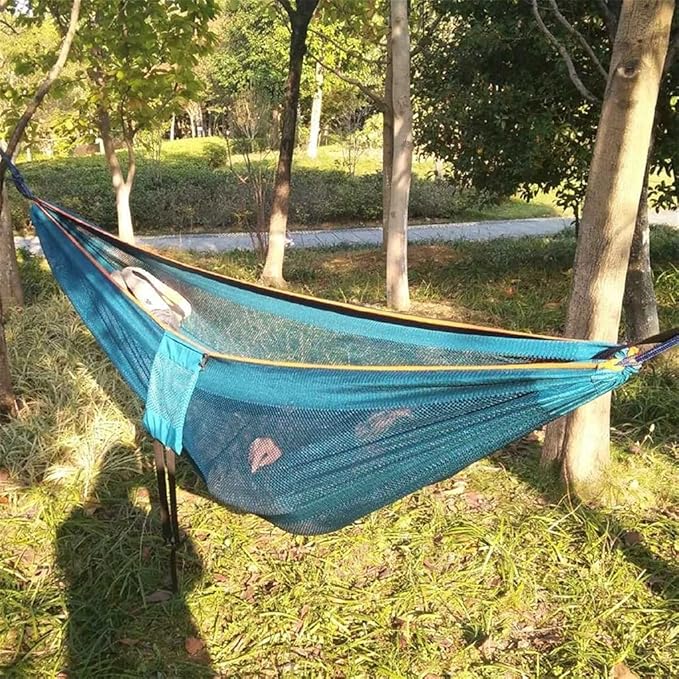 Portable Hammock Portable Outdoor Camping Hammock Single Cotton Hammocks Multiples Load Capacity Up to 200kg for Backpacking Beach