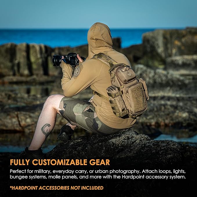 Freelance(TM) photo and drone tactical sling-pack by Hazard 4(R) - Coyote  7.5 x 7.9 x 14.9