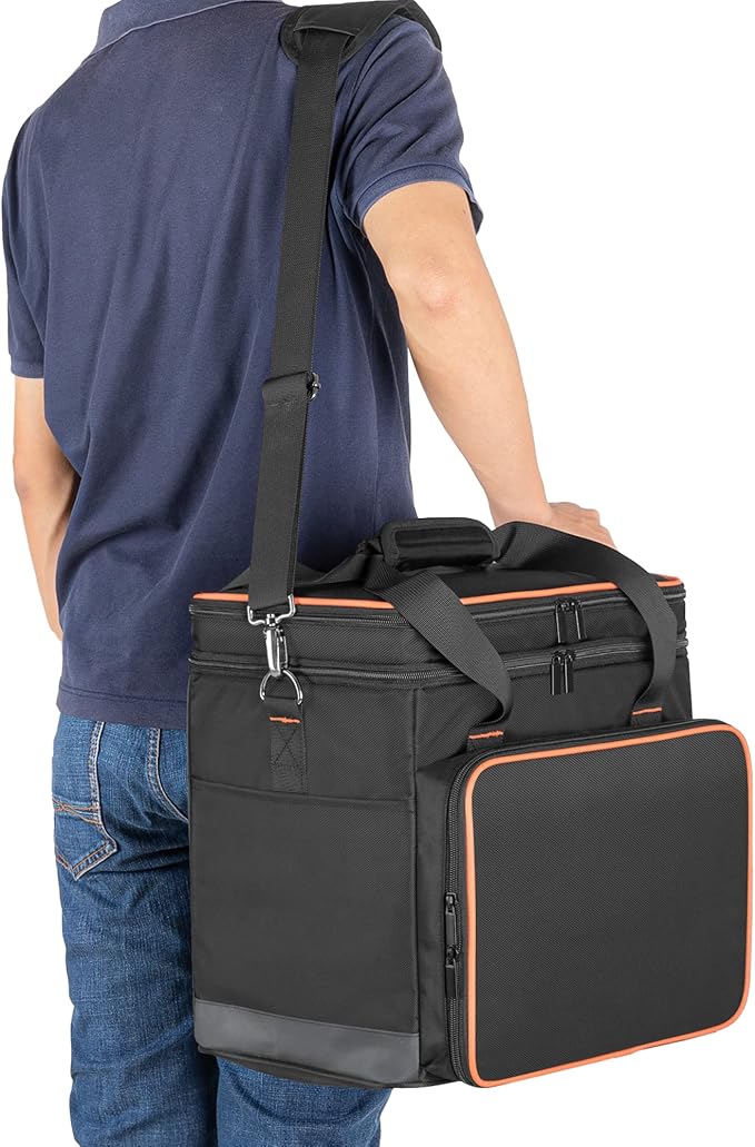 Trunab Double-Layer Carrying Case Compatible with Jackery Portable Power Station Explorer 1000 Battery Case with Waterproof Bottom and Upper Compartment for Charging Accessories