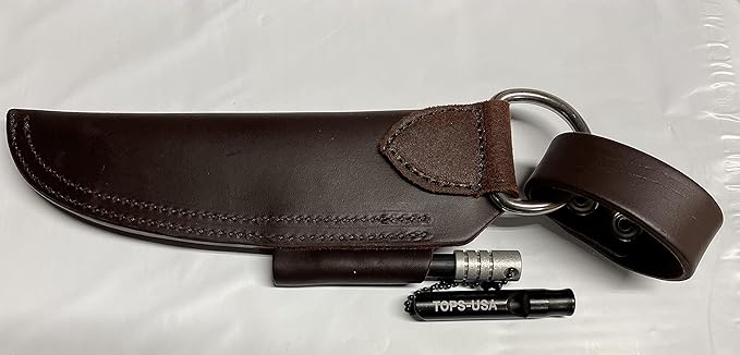 Tops Knives SHL Bushcraft Leather Sheath - Dark Brown - Model SHL-BUSH-BRN