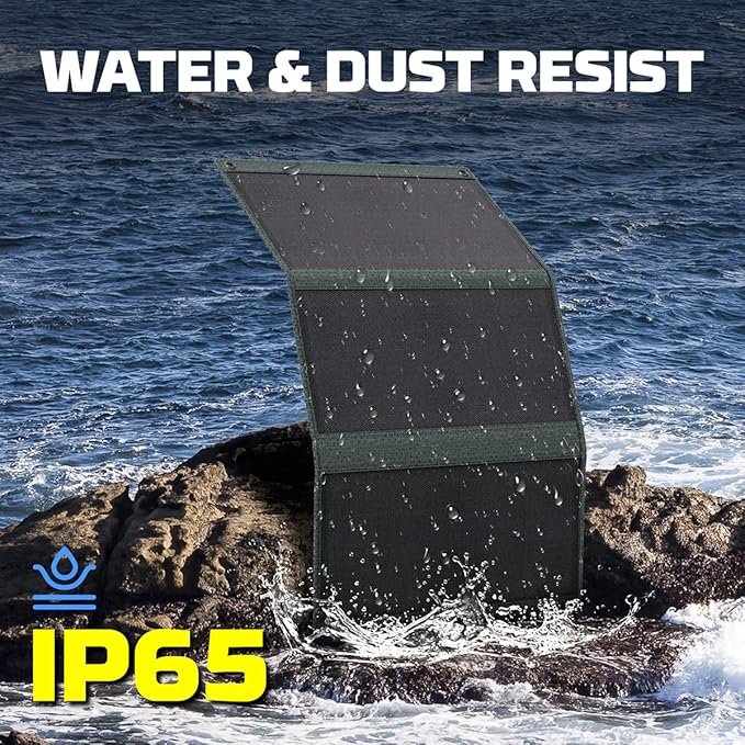 30W Portable Solar Panel PWS33 Foldable ETFE Portable Charger with 18V USB-C Fast Charging Compatible with Power Stations for Off-Grid Living Camping RV Emergency &amp Backpacking