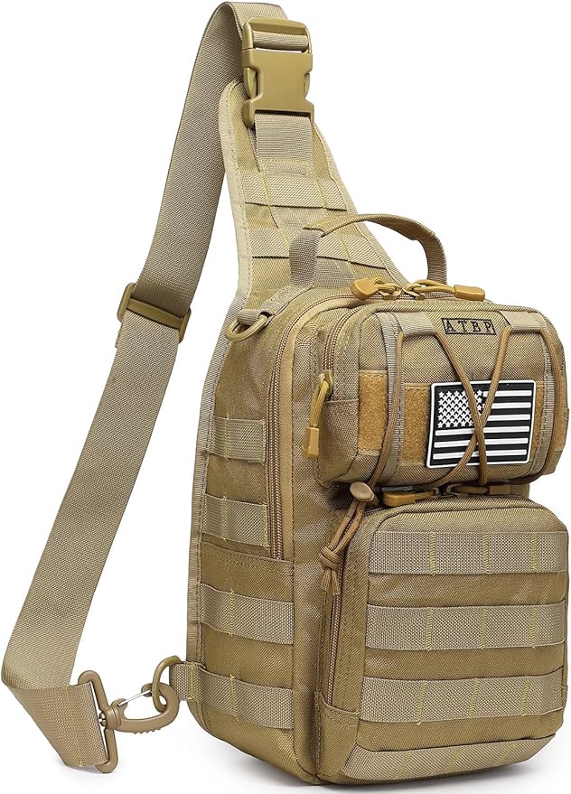 ATBP Tactical Sling Backpack Bag Pack for Men Military One Strap Shoulder Backpack Crossbody Bag With Holster 10 Liters