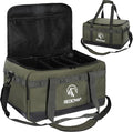 REDCAMP Camping Tote Organizer 35L Tactical Duffel Bag Waterproof Camp Storage Organizer with 3 Adjustable Dividers and Shoulder Strap for Outdoor Transport Army Green