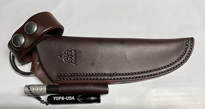 Tops Knives SHL Bushcraft Leather Sheath - Dark Brown - Model SHL-BUSH-BRN
