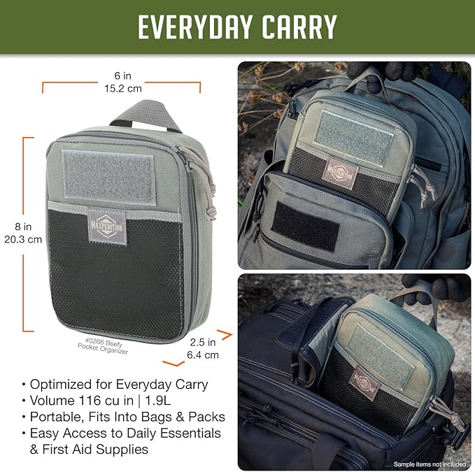 MAXPEDITION Beefy Pocket Organizer Compact MOLLE-Compatible 1000D Nylon Tactical Pouch Everyday Carry Tool and Gear Storage for Outdoor Tactical Survival 0266