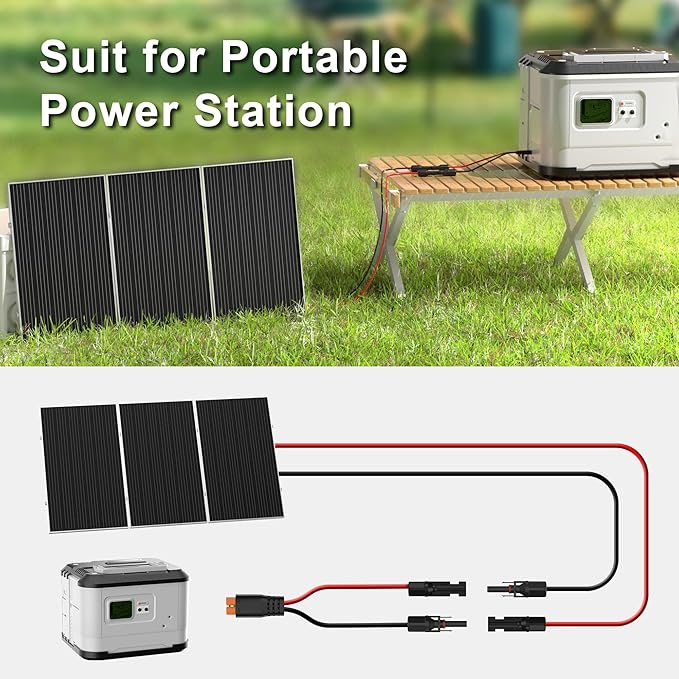 10AWG 35FT XT60i Solar Cable XT60i Extension Cable Solar Panel Connector to XT60i Connector for Portable Power Station