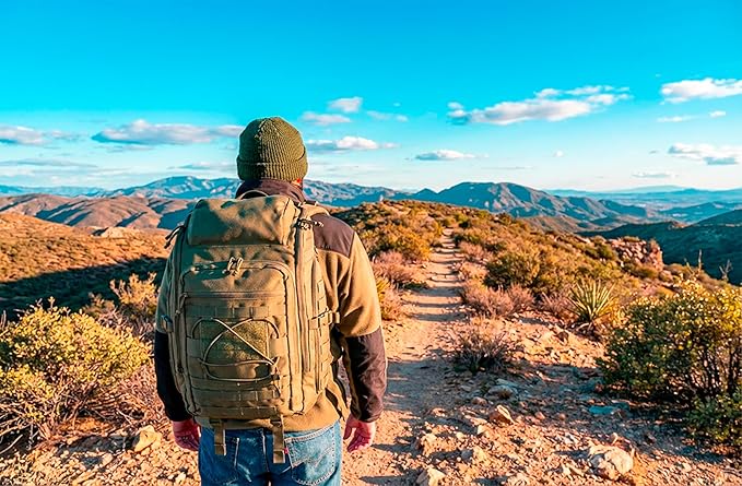 35L Tactical Backpack Military Rucksack MOLLE Quick-Access Flap EDC Pack for Hiking Camping Travel Work Bugout Emergency