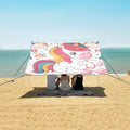 ALAZA Cute Unicorn Rainbow Dream Big Beach Tent Sun Shelter Portable Canopy Sunshade for Outdoor Camping Picnics Backyard Fun 10x9 ft