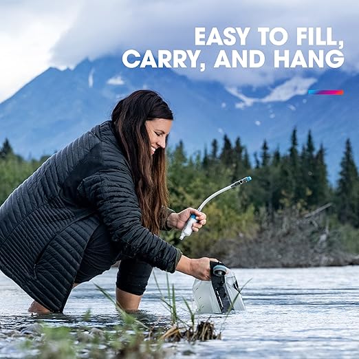 HydraPak Seeker+ - Collapsible Water Filtration &amp Storage (6L) - BPA &amp PVC Free Hydration Reservoir Bag Leak Proof Lightweight