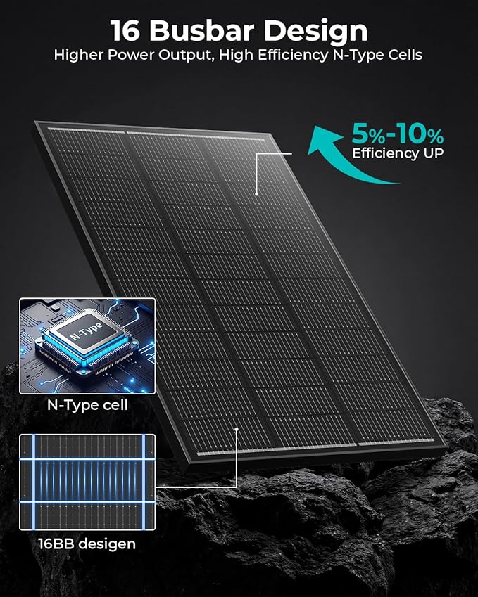 12v 200w solar panel 2 Pack 100W Solar Panels N-Type 16BB 12 Volt Solar Panel with 25.6% Conversion Efficiency Monocrystalline Modules for RV Power Systems Marine Cabins &amp Off-Grid system