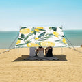 ALAZA Lemon Grass Pattern Beach Tent Sun Shelter Portable Canopy Sunshade for Outdoor Camping Picnics Backyard Fun 10x9 ft