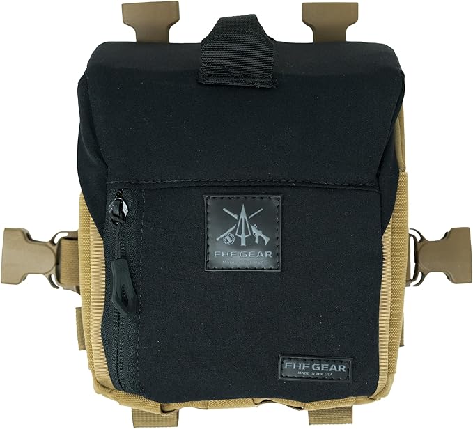 FHF Gear FOB Bino Pouch – Magnetic Binocular Case with MOLLE Fleece Lining &amp Wind Indicator Storage for Hunting &amp Field Use