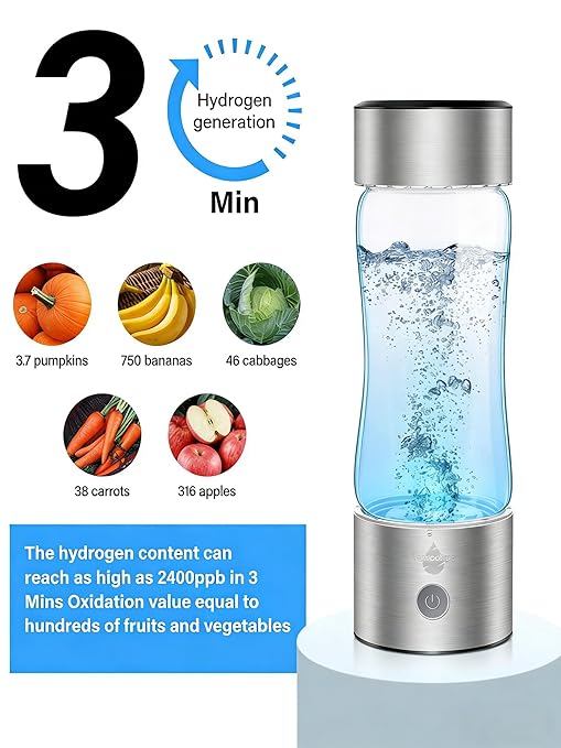 2026 Upgraded Hydrogen Water Bottle 2400 Hydrogen Water Bottle Generator Hydroh Hydrogen Water Machine Improve Water in 3 Mins for Home Office Travel Daily Drinking
