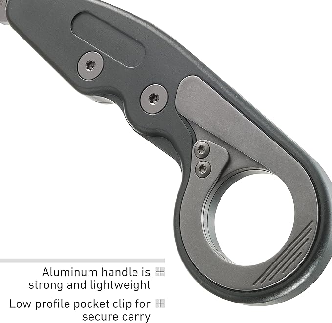 CRKT Provoke Compact: Kinematic EDC Folding Pocket Knife Morphing Karambit D2 Plain Edge Blade Aluminum Pocket Clip 4045