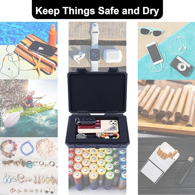 Lykus HC-2110 Mini Hard Case Dry Box with Foam Insert Interior Size 8.27x5.91x1.46 inch IP66 Splash-Proof