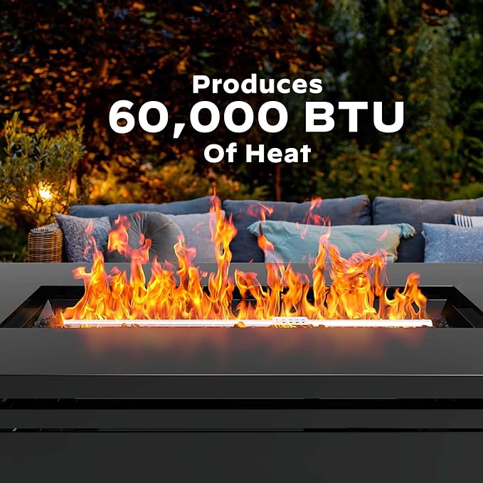 Ciays 42-Inch Gas Fire Pit Table 60000 BTU Propane Fire Pit with Steel Lid &amp Lava Rock – 2 in 1 Fire Pit Table CSA-Listed Adds Warmth to Gatherings &amp Parties on Patio Deck &amp Garden B