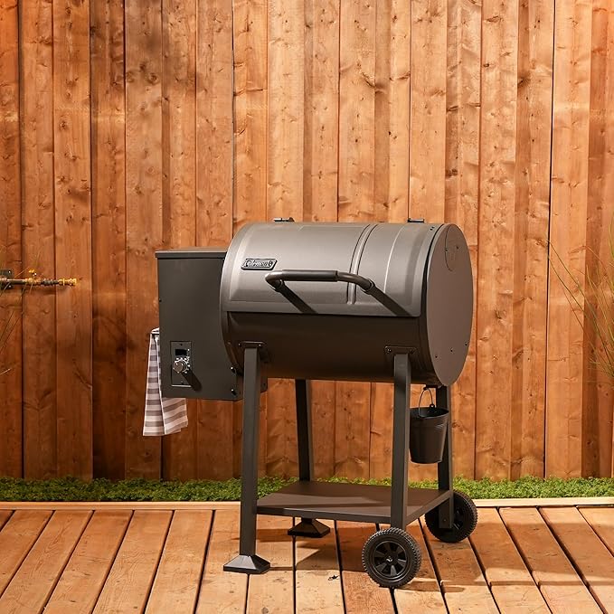 Coleman Cookout 700 Pellet Grill with 690-Sq. In. Total Cooking Surface 2-Wheel Cart and Shelf Storage in Black Durable Pellet Smoker Grill for Grilling Roasting Baking Roasting and Smoking
