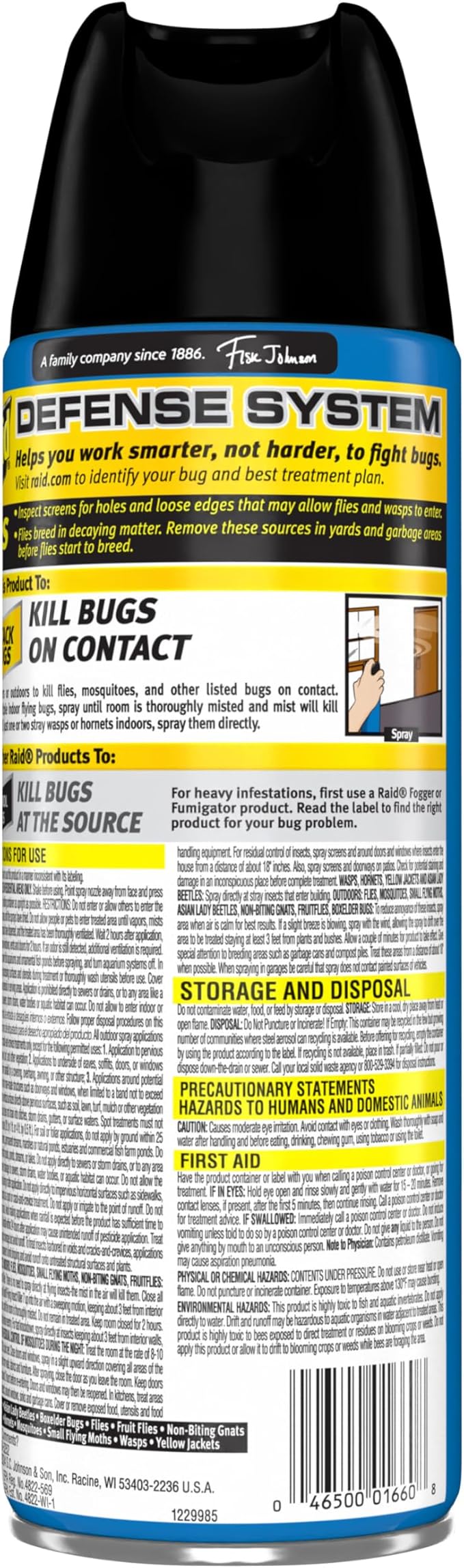 Raid Flying Insect Killer Mosquito and Fly Control No Lingering Chemical Odor Outdoor Fresh Scent 15 Ounce (Pack of 6)