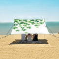 ALAZA St. Patrick's Day Green Clover Leaves on White Beach Tent Sun Shelter Portable Canopy Sunshade for Outdoor Camping Picnics Backyard Fun 10x9 ft