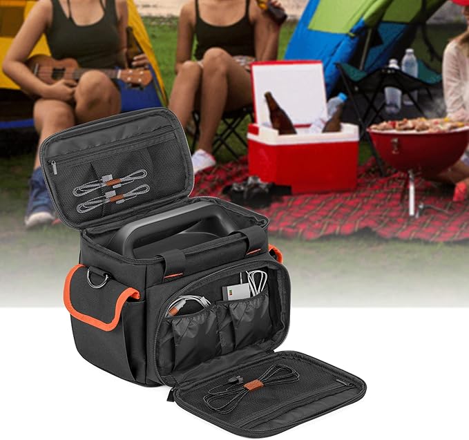 Trunab Carrying Case Compatible with Jackery Portable Power Station Explorer 160/240/300 Storage Bag with Waterproof Bottom and Front Pockets for Charging Cable and Accessories