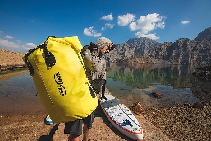 SealLine Black Canyon Waterproof Dry Pack with Waist Belt Support Yellow 65-Liter
