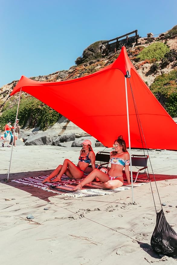 Neso Grande Portable Beach Tent Sun Shelter - Lightweight Beach Shade Canopy - Easy Setup for Family Outings - Patented Reinforced Corners - UPF 50+ Sun Protection