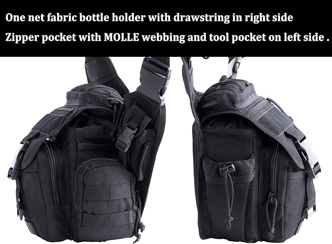 Tactical Sling Bag EDC Crossbody Pack Single Shoulder Backpack Messenger Bag for Outdoor &amp Urban Use 5L