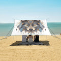 ALAZA Wolf Boho Dreamcatcher Beach Tent Sun Shelter UPF50+ Protection Beach Shade Canopy w/ 4 Sandbags for Outdoor Camping Fishing Backyard Fun Picnic 10x9 ft