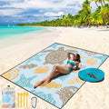 Beach Blanket Waterproof Sandproof Beach Mat 79 X 83/10'x9'for 2-8 Adults Quick Drying Outdoor Picnic Mat Beach Accessories for Travel Camping Hiking