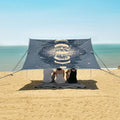 ALAZA Moon Sun Starry Sky Astrology Beach Tent Sun Shelter UPF50+ Protection Beach Shade Canopy w/ 4 Sandbags for Outdoor Camping Fishing Backyard Fun Picnic 10x9 ft