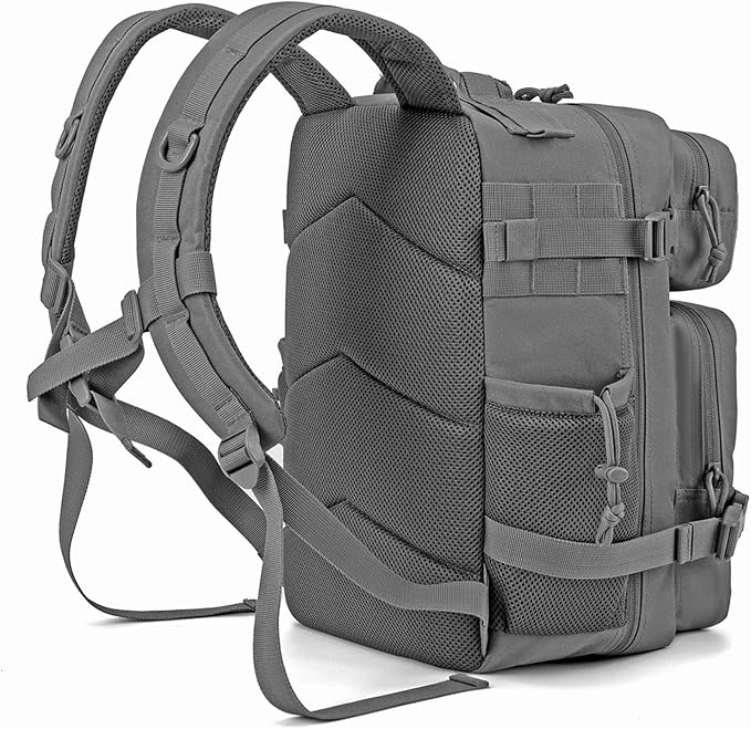 25L/45L Tactical Backpack for Men and Women Small School Outdoor Rucksack Survival Assault Bag Hiking Backpacks Back Pack(25L Gray)