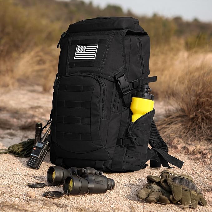 35L Military Tactical Backpack for Men Water Resistant Assault Pack for Women Black Molle Daypack 3 Day Bug Out Bag Rucksack for TrekkingCamping Survival EDC