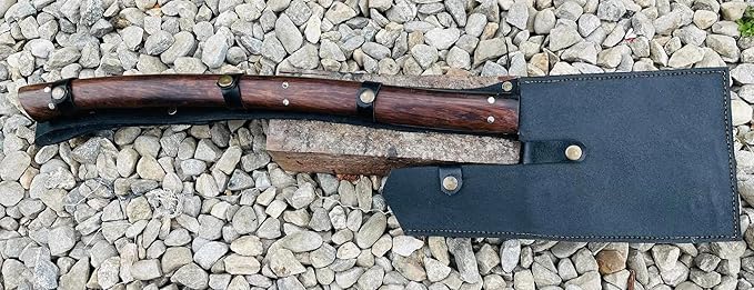 EGKH-12 Inches Blade Custom Zombie Axe-Apocalypse Hatchet Axe-Tomahawk Axe-Harvest Battle Axe-Tactical Battle Axe-Along Black Leather Sheath
