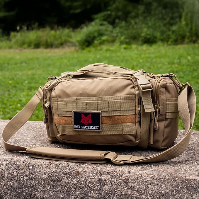 FOX OUTDOOR PRODUCTS Jumbo Modular Deployment Bag | Tactical Shoulder Bag Waist Pack &amp Go-Bag w/ Organizer Pockets &amp Webbing