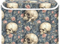 Storage Cube with Lid Flowers Skulls Print 16.5×12.6×11.8 IN 1 Pack Collapsible Large Capacity Foldable Storage Basket Bin Organizer